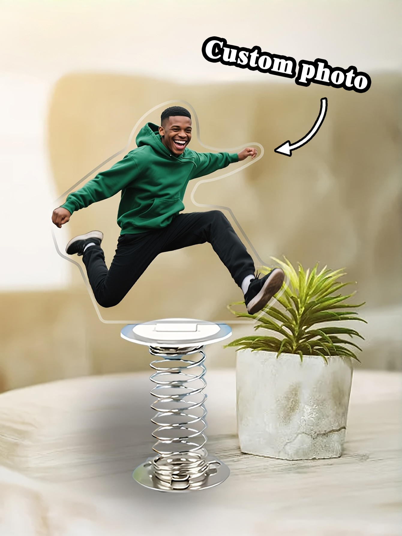 Custom Spring-Action Photo Figurine